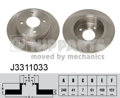  Disco do freio traseiro Nissan Micra hatchback (K11) (1992 - 2003) 