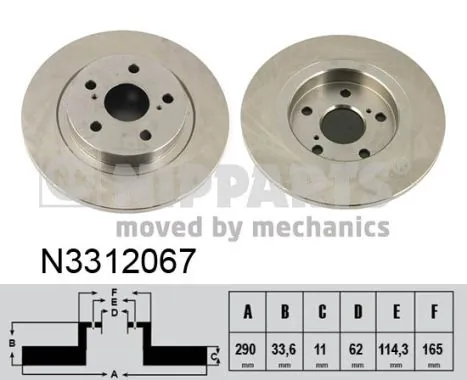Disco do freio traseiro para Toyota Avensis III T27