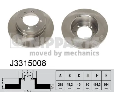 Disco do freio traseiro para Mitsubishi Galant VI E3A