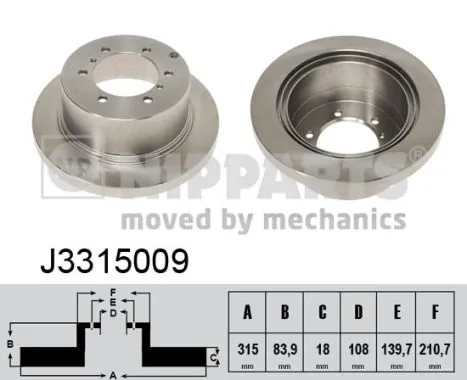 Disco do freio traseiro para Mitsubishi Pajero II V2W, V4W