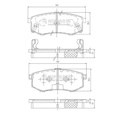  Sapatas do freio traseiras de disco Hyundai Galloper SUV (JK) (1997 - 2003) 