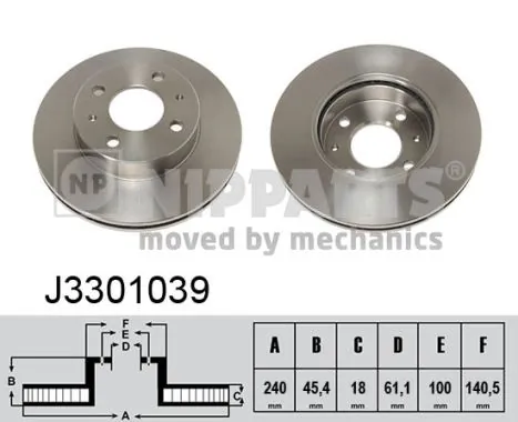 Disco do freio dianteiro para Nissan Sunny III N14