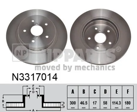  Disco do freio traseiro Subaru Outback V carrinha (B15, BS) (2014 - 2019) V