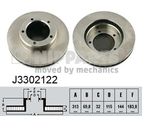  Disco do freio dianteiro Toyota Land Cruiser 100 SUV (J10) (1998 - 2005) 100
