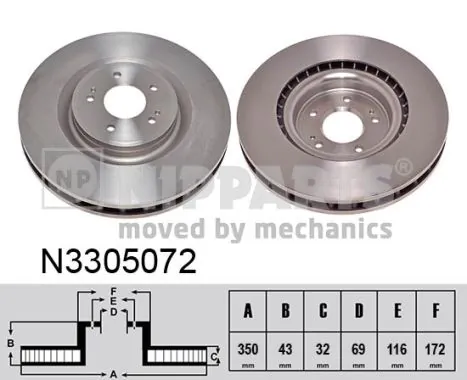 4615A023 Mitsubishi Disco do freio dianteiro