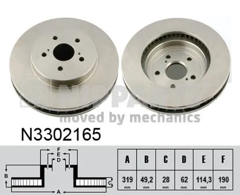 Disco do freio dianteiro Lexus RX 300/330/350/400H U3