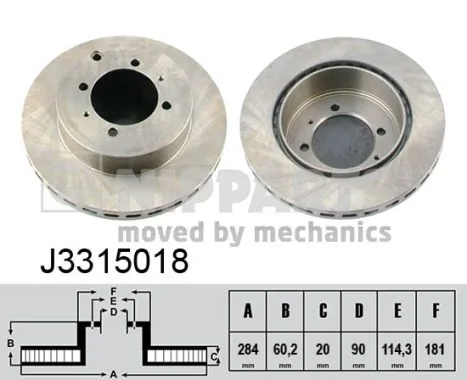 Disco do freio traseiro Mitsubishi Galant VII E5A, E7A, E8A