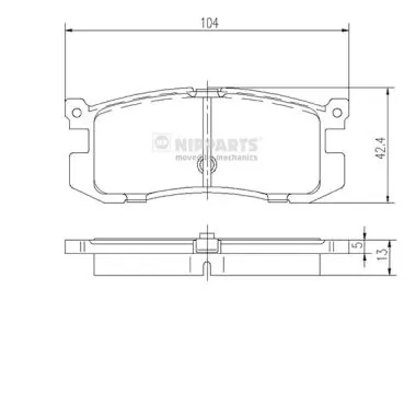 Sapatas do freio traseiras de disco Mazda 626 III GD