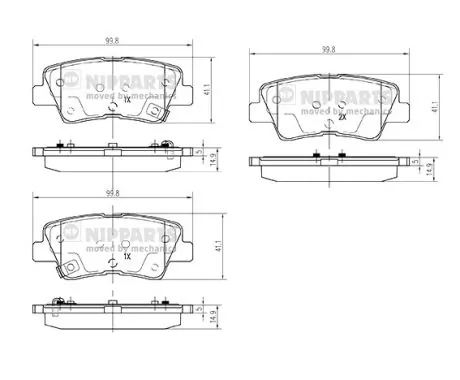  Sapatas do freio traseiras de disco KIA Rio III sedan (UB) (2010 - 2017) III
