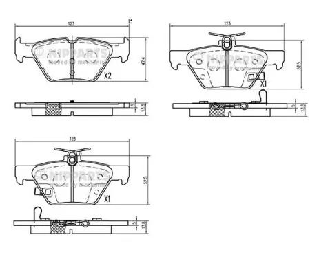  Sapatas do freio traseiras de disco Subaru Outback V carrinha (B15, BS) (2014 - 2019) V