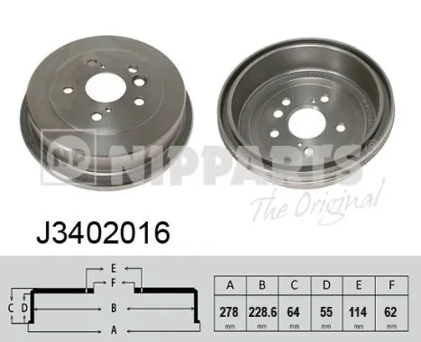  Tambor do freio traseiro Toyota RAV4 I SUV (XA) (1994 - 2000) I