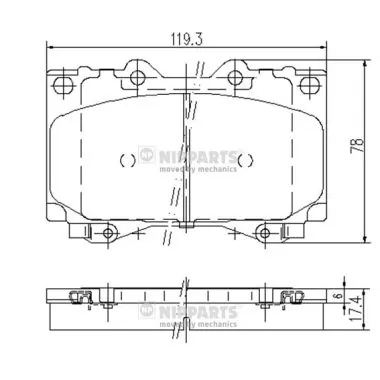  Sapatas do freio dianteiras de disco Toyota Land Cruiser 100 SUV (J10) (1998 - 2005) 100