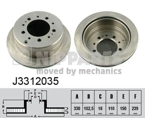 Disco do freio traseiro Toyota Land Cruiser 100 J10