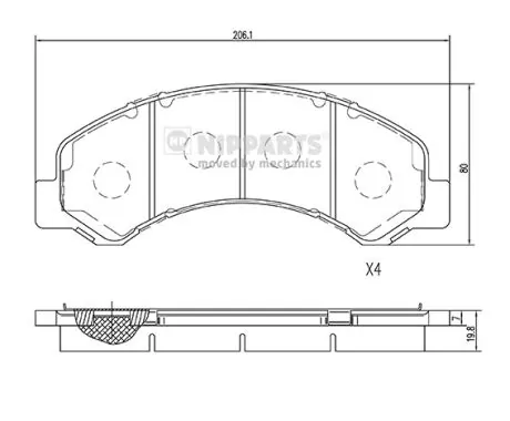 Sapatas do freio dianteiras de disco Isuzu 4106089TC1 preço, a partir de 60,89 USD