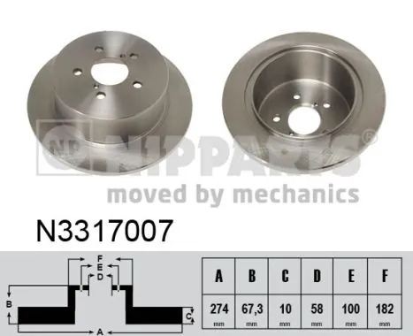 Disco do freio traseiro para Subaru Outback III B13, BP