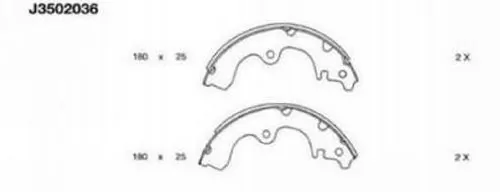  Sapatas do freio traseiras de tambor Toyota Tercel carrinha (AL25) (1982 - 1988) 