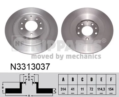  Disco do freio traseiro Mazda 6 MPS sedan (GG) (2005 - 2007) MPS