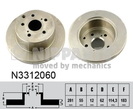  Disco do freio traseiro Toyota RAV4 III SUV (A3) (2005 - 2012) III