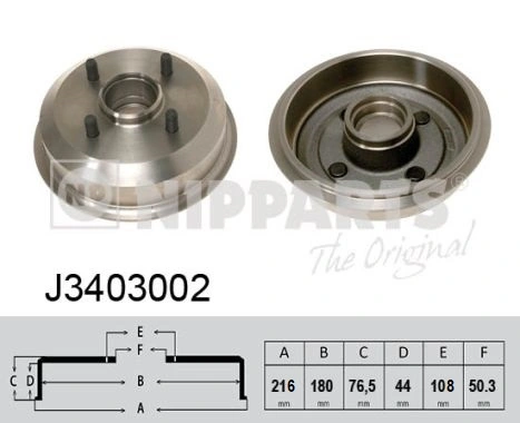 Tambor do freio traseiro Mazda 1E0026251 preço, a partir de 39,41 USD