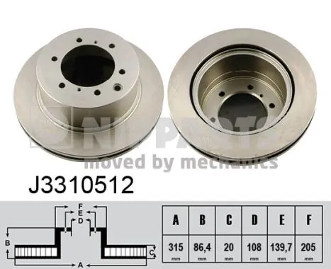  Disco do freio traseiro Hyundai Terracan SUV (HP) (2001 - 2006) 