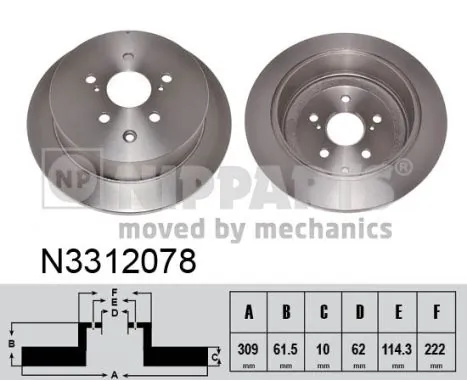  Disco do freio traseiro Lexus RX 270/350/450H SUV (AGL10, GGL15, GYL15) (2008 - 2015) 270/350/450H