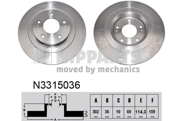 Disco do freio traseiro para Mitsubishi Eclipse CROSS GK, GL