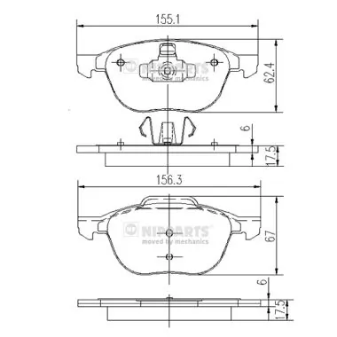  Sapatas do freio dianteiras de disco Ford Fiesta Mk4 hatchback (JAS, JBS) (1996 - 2002) Mk4