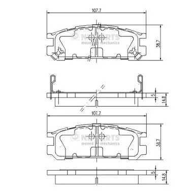  Sapatas do freio traseiras de disco Subaru Legacy I sedan (BC) (1989 - 1994) I