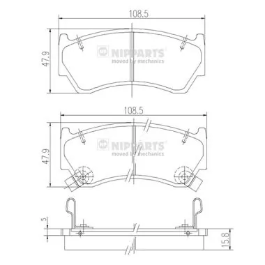 Sapatas do freio dianteiras de disco para Suzuki Baleno  EG