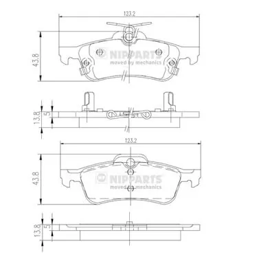 Sapatas do freio traseiras de disco Toyota Yaris hatchback (P13) (2011 - 2020) 