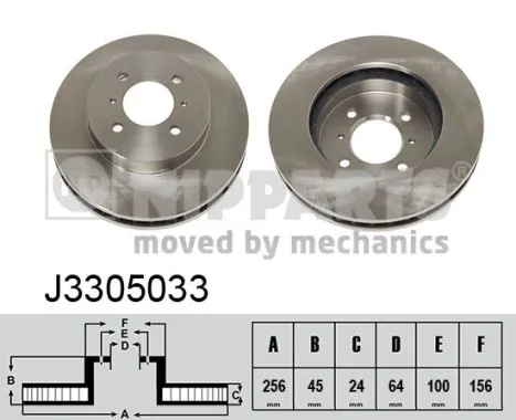  Disco do freio dianteiro Mitsubishi Lancer IV hatchback (C6A, C7A) (1988 - 1994) IV