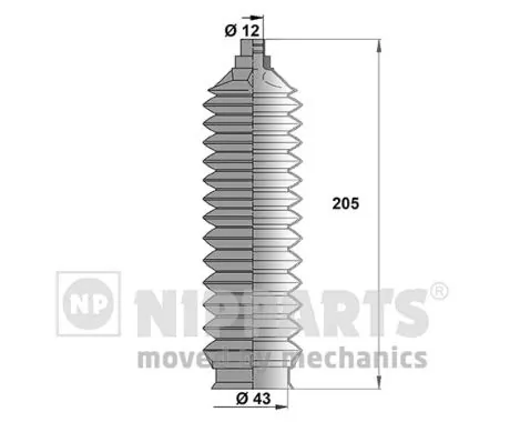 Bota de proteção do mecanismo de direção (de cremalheira) para Subaru Legacy I BC