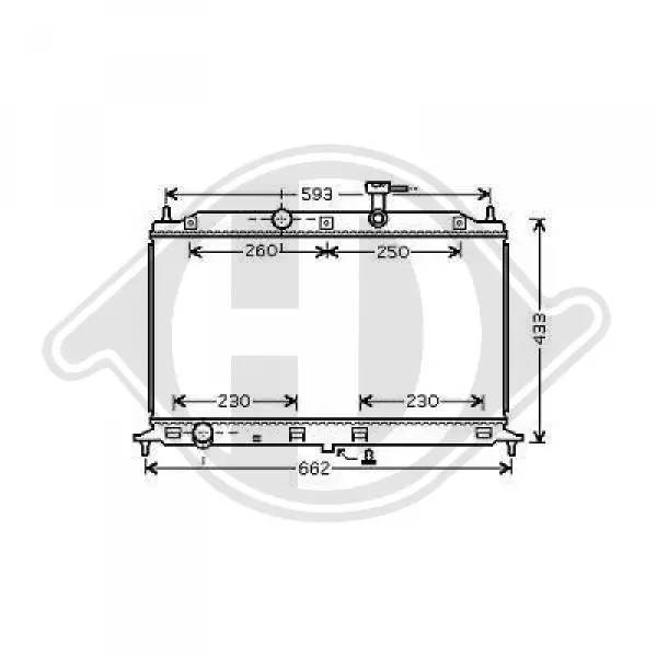 Radiador de esfriamento de motor KIA Rio II JB