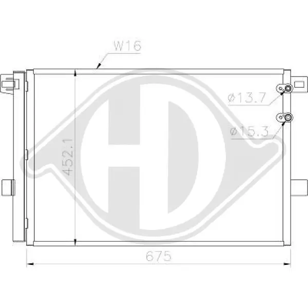 Radiador de aparelho de ar condicionado para Volkswagen AMAROK 2HA, 2HB, S1B, S6B, S7A, S7B