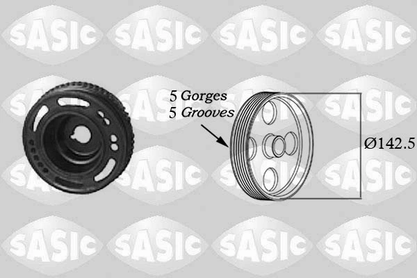 Polia de cambota para Opel Astra F 53, 54, 58, 59