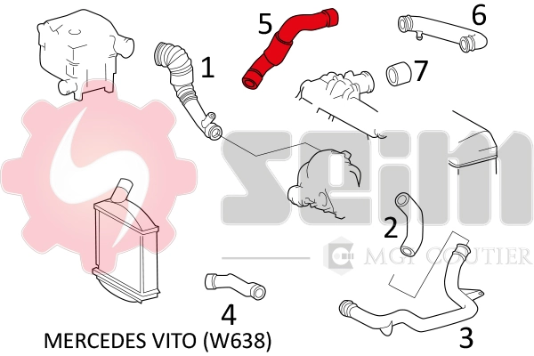Mangueira (cano derivado) de intercooler 054028003 Depo/Loro/Abakus