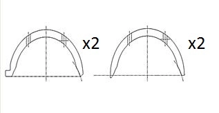 411101002 SM Semianel de suporte (de carreira) de cambota, STD, kit