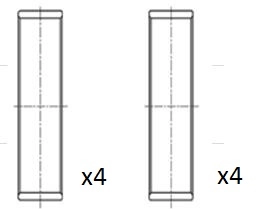 Compre 55580041 Peugeot/Citroen Folhas inseridas de cambota de biela, kit, 2ª reparação ( + 0,50)