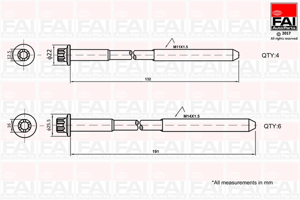 T0184400 Glaser Parafuso de cabeça de motor (CBC)