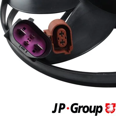 1199106200 JP Group Ventilador elétrico de esfriamento montado (motor + roda de aletas) esquerdo