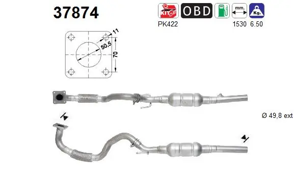 Convertidor - catalisador para Volkswagen Golf 1J1