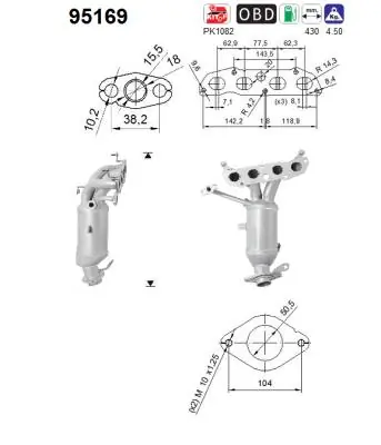 Convertidor - catalisador para Toyota Corolla E18