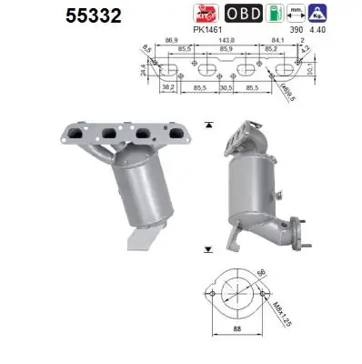 Convertidor - catalisador para Fiat 500 334