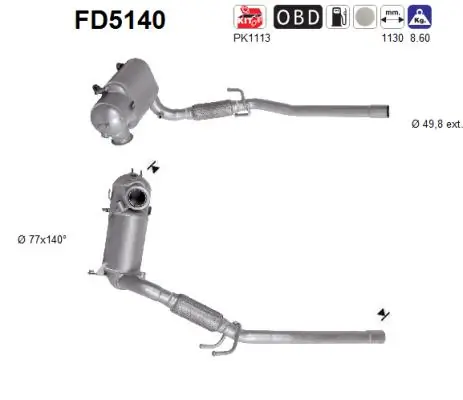 Filtro de partículas do sistema dos gases de escape para Seat Ibiza 6J8, 6P8