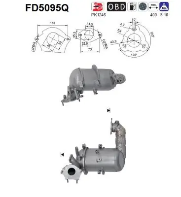 Convertidor - catalisador Peugeot/Citroen 95523162 preço, a partir de 656,95 USD
