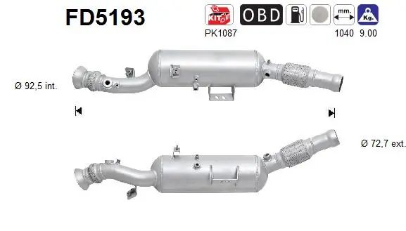 Compre A907490250164 Mercedes Filtro de partículas do sistema dos gases de escape