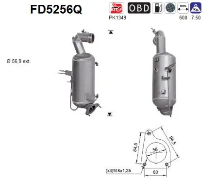 55489768 Opel Filtro de partículas do sistema dos gases de escape