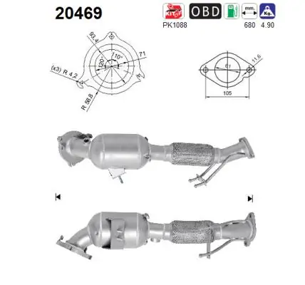 Convertidor - catalisador para Volvo S80 AS, AR