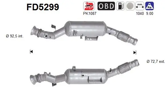 Filtro de partículas do sistema dos gases de escape A907490240164 Mercedes