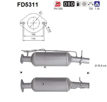 Filtro de partículas do sistema dos gases de escape Ford Transit  V347/8 ao melhor preço